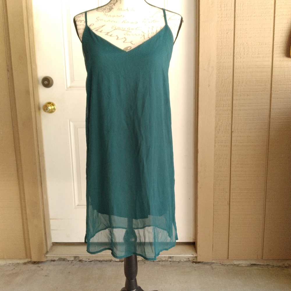 KENDALL & KYLIE Teal V-Neck Spaghetti Strap Dress Size Medium